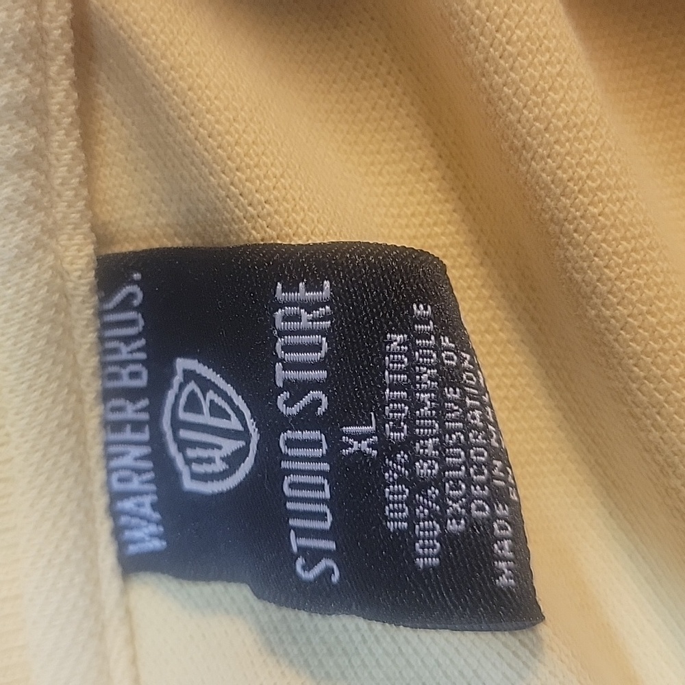 Warner Bros. Marvin The Martian Polo Yellow Shirt Looney Tunes Golf Men's XL - Picture 7 of 7